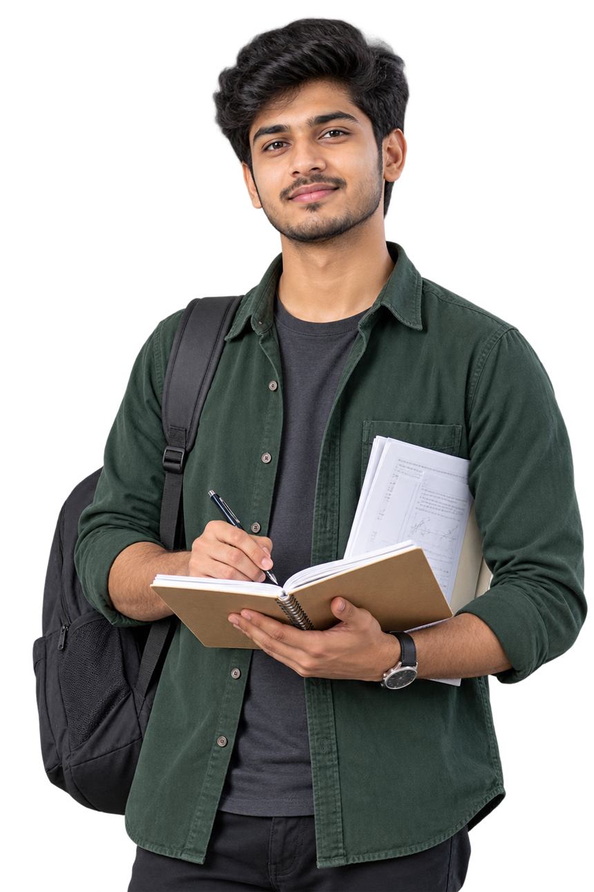 Indian student preparing for competitive exams